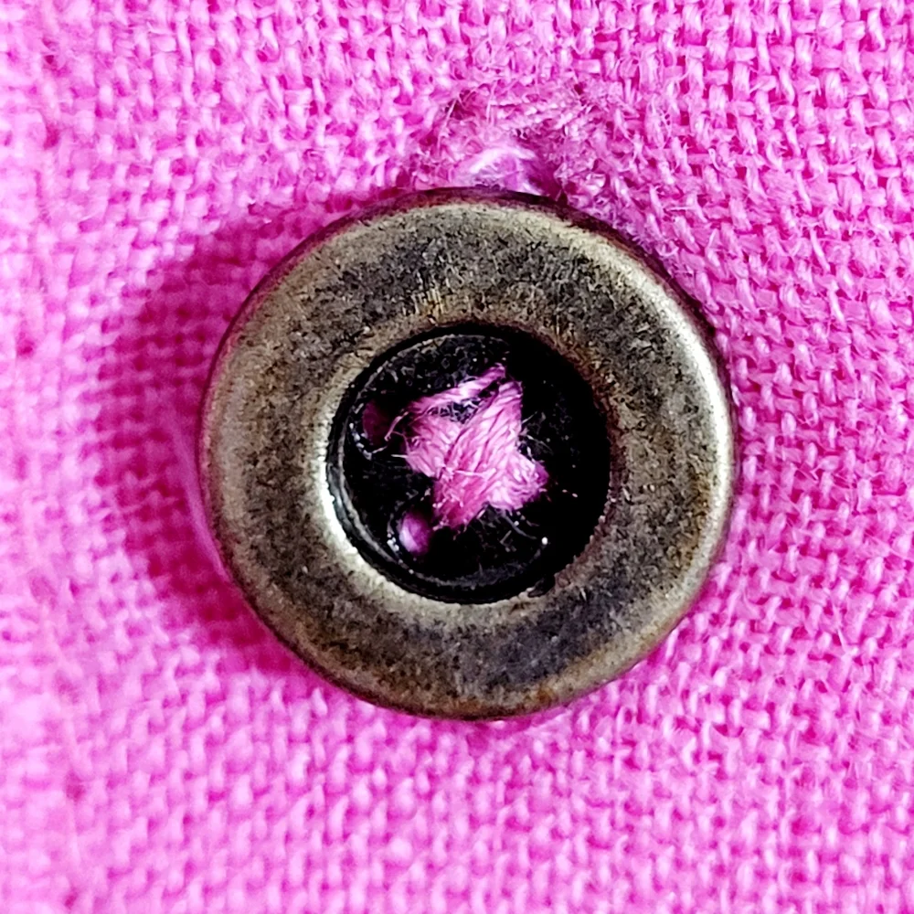 NWT GUDRUN SJODEN Magenta Pink Swedish Linen Button Front Midi Dress Large NEW - Picture 7 of 13